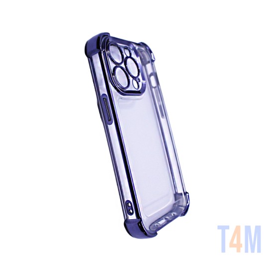 Funda de Silicona Rígida con Lente de Cámara Q Series para Apple iPhone 13 Pro Max Púrpura